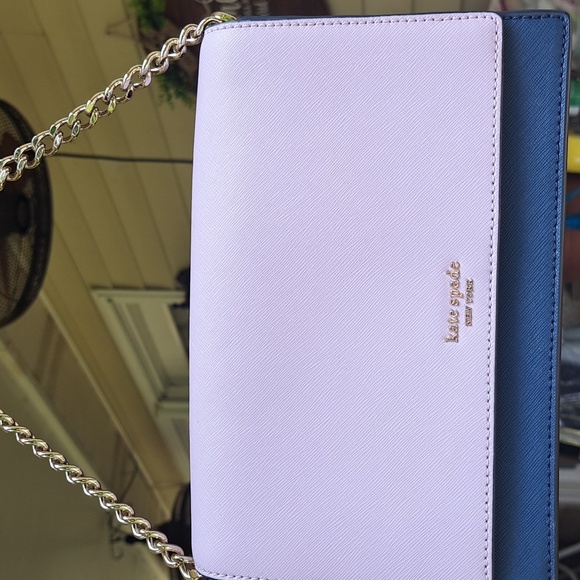 🎁NEW Kate Spade Lavender Pink/Navy and White Bag /Crossbody EC - Picture 2 of 16